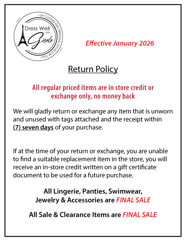Return Policy — Dress Well with Gisele