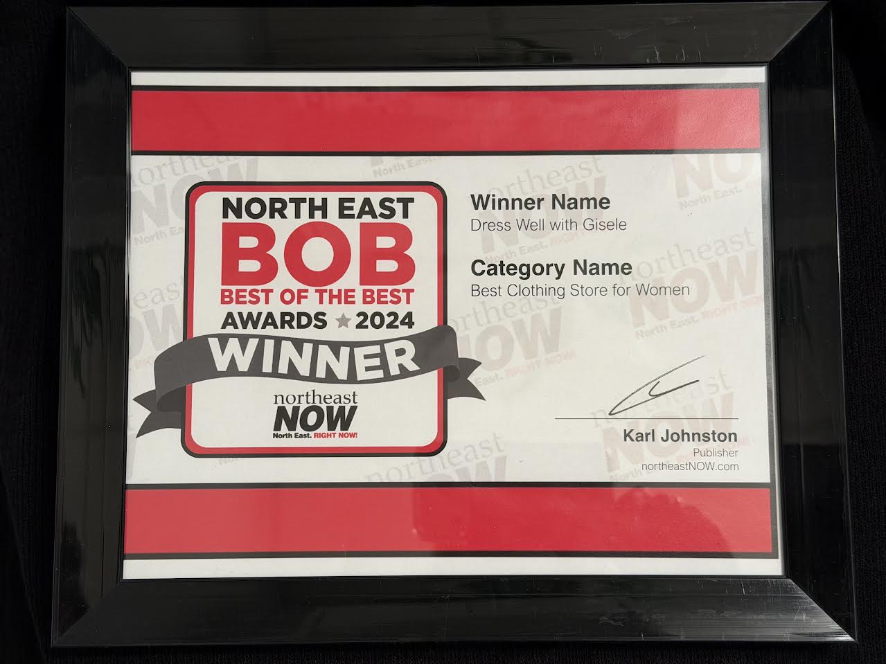 North East BOB Best of the Best Award 2023 — Best Clothing Store for Women